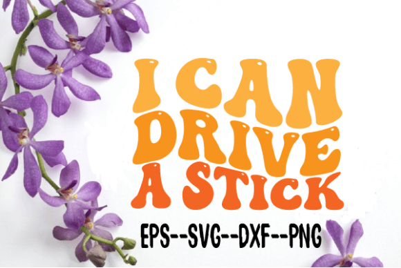 I Can Drive a Stick Retro Wavy SVG: Graphics for Crafts & Local Branding