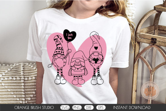 Three Gnomes Heart Love SVG Valentine Graphics